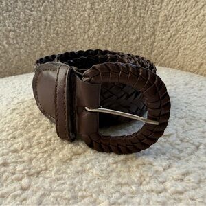Braided Faux Leather Brown Belt
